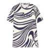 Maglietta da uomo Loewe a righe in cotone a maniche corte, bianca e blu H526341X72-2091
