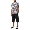 Maglietta da uomo Loewe a righe in cotone a maniche corte, bianca e blu H526341X72-2091