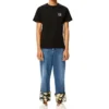 Maglietta da uomo Loewe Anagram Classic in cotone ricamato, girocollo e maniche corte, nera H6109230Cr-1100