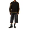 Maglietta da uomo Loewe in cotone, taglia grande, maniche lunghe, nera H526341X90-1119
