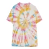 Maglietta unisex a maniche corte con stampa “faccia sorridente” in stile tie-dye multicolore H616341X79-9990