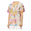 Maglietta unisex a maniche corte con stampa “faccia sorridente” in stile tie-dye multicolore H616341X79-9990