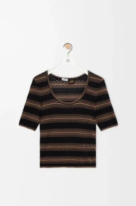 Maglione a maniche corte in misto cotone