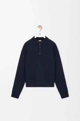Maglione polo in lana