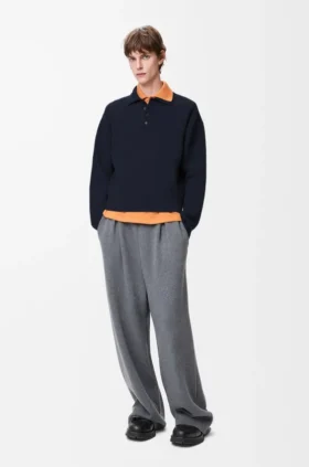 Maglione polo in lana