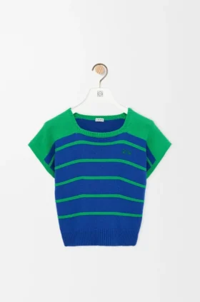 Maglione senza maniche in cotone e lana