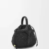 Mini borsa a cesto rotonda “Diamond” in pelle di vitello