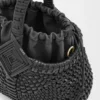Mini borsa a cesto rotonda “Diamond” in pelle di vitello