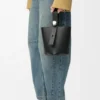 Mini borsa a secchiello Pebble in morbida pelle di vitello martellata