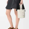 Mini borsa a secchiello Pebble in morbida pelle di vitello martellata