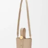 Mini borsa a secchiello Pebble in morbida pelle di vitello martellata