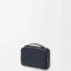 Mini borsa a tracolla per fotocamera in morbida pelle di vitello martellata