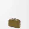 Mini borsa a tracolla per fotocamera in morbida pelle di vitello martellata