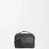 Mini borsa a tracolla per fotocamera in pelle di vitello satinata
