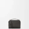 Mini borsa a tracolla per fotocamera in pelle di vitello satinata