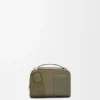 Mini borsa a tracolla per fotocamera in pelle di vitello satinata