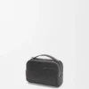 Mini borsa a tracolla per fotocamera in pelle di vitello satinata