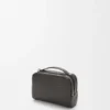 Mini borsa a tracolla per fotocamera in pelle di vitello satinata