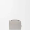 Mini borsa a tracolla per fotocamera in pelle di vitello satinata