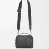 Mini borsa a tracolla per fotocamera in pelle di vitello satinata