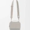 Mini borsa a tracolla per fotocamera in pelle di vitello satinata