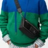 Mini Flex Messenger in tela e pelle scamosciata