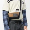 Mini Flex Messenger in tela e pelle scamosciata
