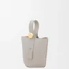 Mini Pebble Bucket in pelle di vitello liscia