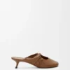Mule morbide Pebble in pelle di agnello nappa
