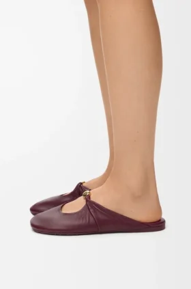 Mule morbide Pebble in pelle di agnello nappa