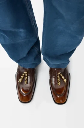 Mule tipo mocassino Edge in pelle di vitello spazzolata