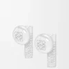 Orecchini a bottone con motivo Pebble in argento sterling e cristalli