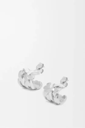 Orecchini a cerchio piccoli “Nest” in argento sterling e smalto