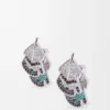 Orecchini “Feather” in argento sterling e cristalli