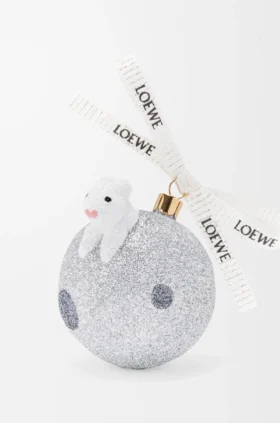 Pallina Bunny on the moon in vetro soffiato