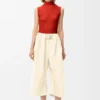 Pantaloni corti con cintura in cotone e seta