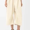 Pantaloni corti con cintura in cotone e seta