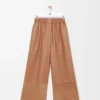 Pantaloni corti in pelle di agnello nappa e pelle di capra scamosciata