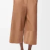 Pantaloni corti in pelle di agnello nappa e pelle di capra scamosciata