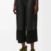 Pantaloni corti in pelle di agnello nappa e pelle di capra scamosciata