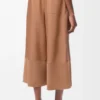 Pantaloni corti in pelle di agnello nappa e pelle di capra scamosciata