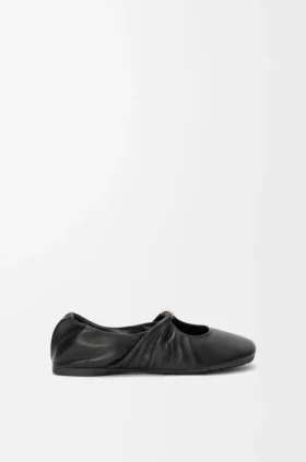 Pebble Ballerina morbida con motivo a ciottoli in pelle di agnello nappa