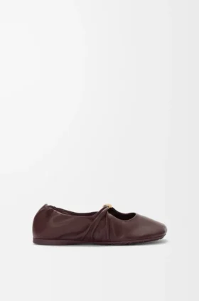 Pebble Ballerina morbida con motivo a ciottoli in pelle di agnello nappa
