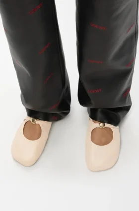 Pebble Ballerina morbida con motivo a ciottoli in pelle di agnello nappa