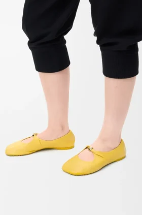 Pebble Ballerina morbida con motivo a ciottoli in pelle di agnello nappa