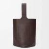 Pebble Bucket grande in morbida pelle di vitello martellata