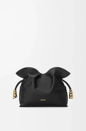 Pochette Mini Coil Flamenco in pelle di vitello nappa