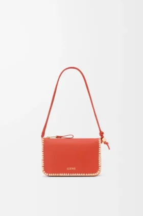 Pochette Rio in pelle di vitello classica e rafia