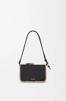 Pochette Rio in pelle di vitello classica e rafia