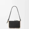 Pochette Rio in pelle di vitello classica e rafia